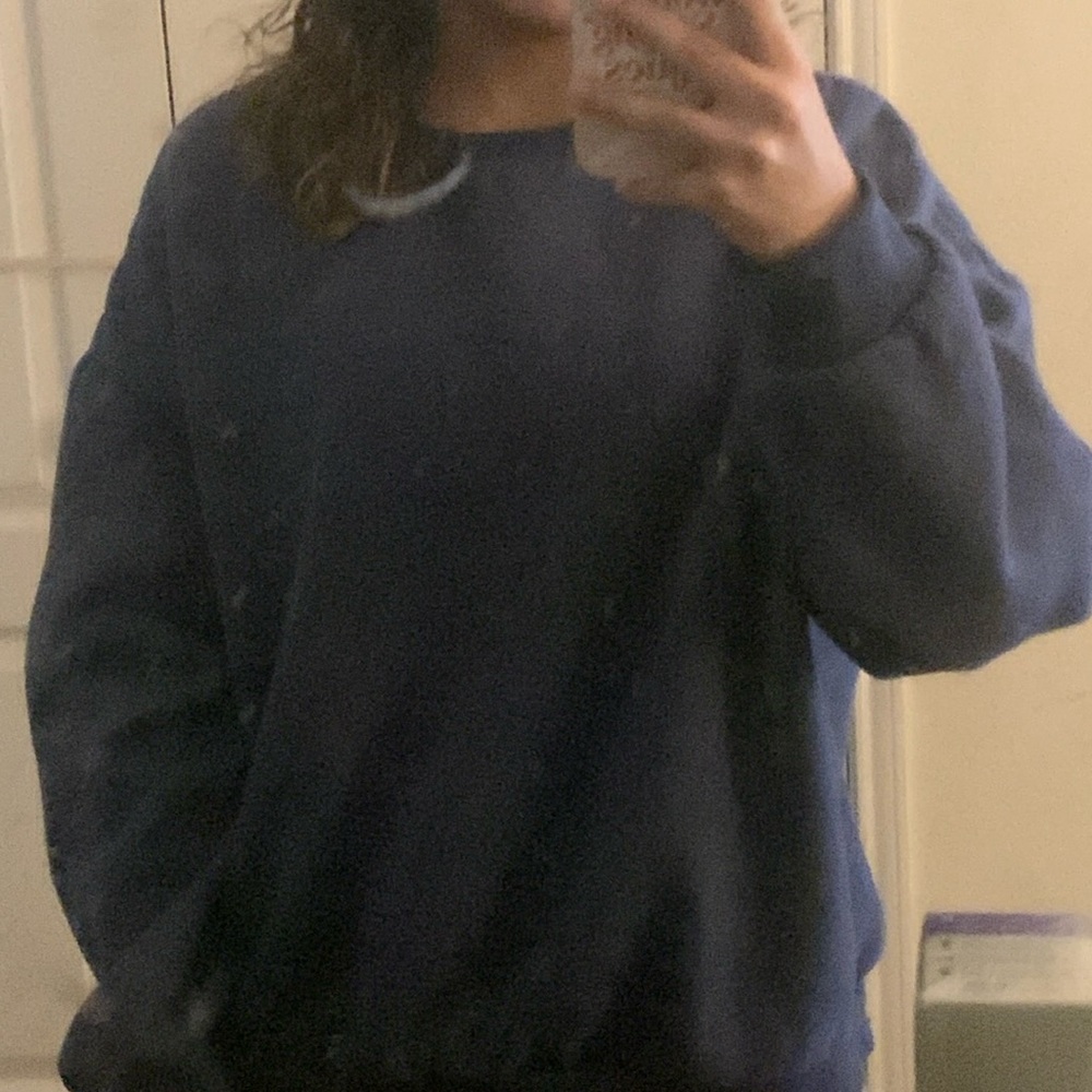 Blue crew neck